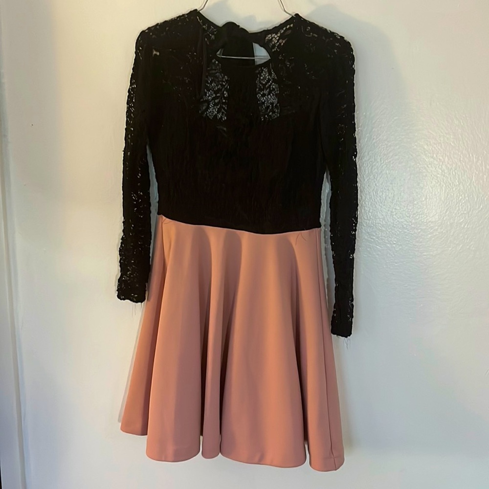 Pink black dress